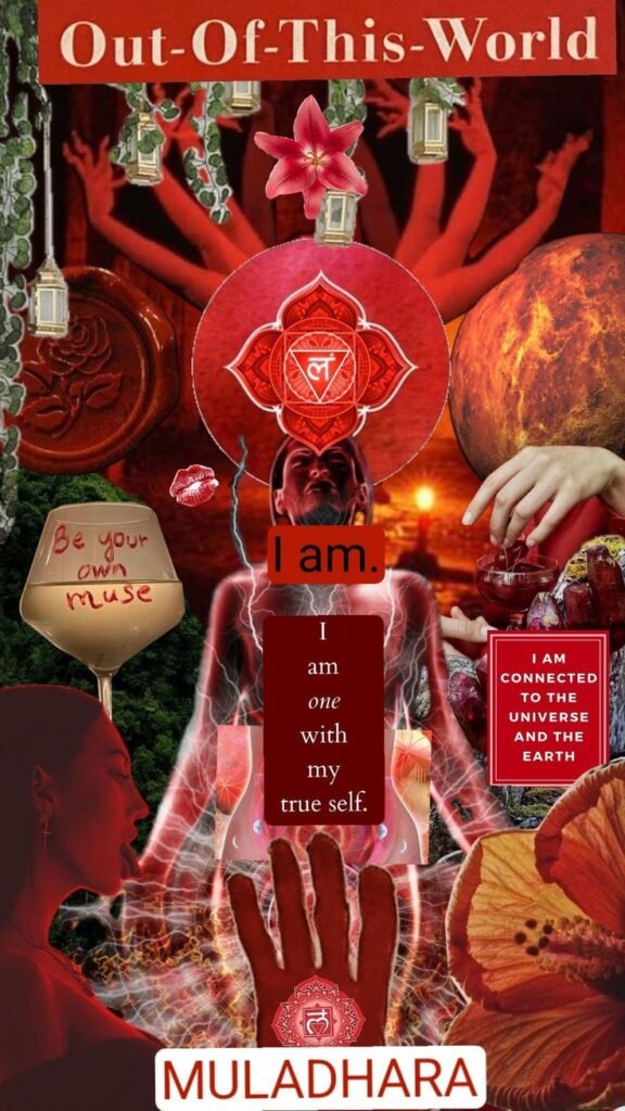  "Red Root Chakra symbol for Muladhara healing and grounding."